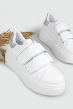 Hafif Kalın Tabanlı Rahat Günlük Casual Yürüyüş Beyaz Gümüş Kadın Spor Ayakkabı CAROLİNE Kadın Sneaker Beınsteps Beinsteps Ş-19 Caroline 22Y