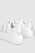 Hafif Kalın Tabanlı Rahat Günlük Casual Yürüyüş Beyaz Gümüş Kadın Spor Ayakkabı CAROLİNE Kadın Sneaker Beınsteps Beinsteps Ş-19 Caroline 22Y