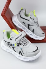 Işıklı Sneaker Gri Çocuk Spor Ayakkabı 1700 Çocuk Günlük Spor Ayakkabı Promax Promax 1700 Çocuk Spor Ayakkab