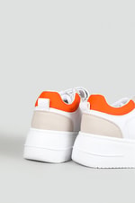 Kalın Taban Bağcıklı Cırtlı Beyaz Oranj Kadın Spor Ayakkabı Jenna Kadın Sneaker Beınsteps Beinsteps Ş-17-1 23Y