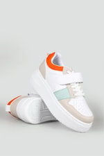 Kalın Taban Bağcıklı Cırtlı Beyaz Oranj Kadın Spor Ayakkabı Jenna Kadın Sneaker Beınsteps Beinsteps Ş-17-1 23Y