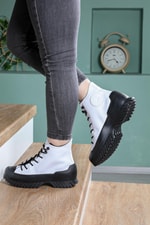 Kalın Taban Boğazlı Cilt Converse Beyaz Siyah Unisex Spor Ayakkabı 102 Unisex Günlük Spor Ayakkabı Beınsteps Beinsteps 102 Kalın Uzun 22K