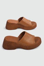 Kalın Taban Lastikli Taba Kadın Terlik LZZ-412 Kadın Günlük Terlik LİZZETTİ My Bella LZZ-412 Kadın 24Y