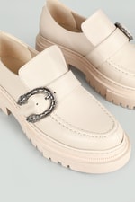 Loafer Kalın Taban Ten Kadın Ayakkabı Rosa Kadın Günlük Ayakkabı Carla Bella My Bella Rosa Tokalı Kadın