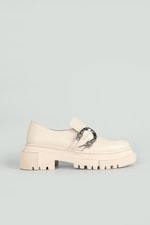 Loafer Kalın Taban Ten Kadın Ayakkabı Rosa Kadın Günlük Ayakkabı Carla Bella My Bella Rosa Tokalı Kadın