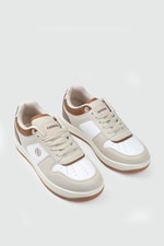 Nefes Alır Fileli Bağcıklı Kum Taba Kadın Spor Ayakkabı 2100 Kadın Sneaker Lambırlent LAMBIRLENT 2100 ZEN SPOR