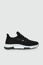 Nefes Alır Fileli Bağcıklı Siyah Beyaz Unisex Spor Ayakkabı 231-2346 Unisex Günlük Spor Ayakkabı M.P M.P 231-2346 UNİSEX FİLELİ SPR