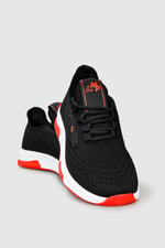 Nefes Alır Fileli Bağcıklı Siyah Kırmızı Unisex Spor Ayakkabı 231-2346 Unisex Günlük Spor Ayakkabı M.P M.P 231-2346 UNİSEX FİLELİ SPR
