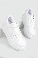 Nefes Alır Kalın Taban Bağcıklı Beyaz Kadın Spor Ayakkabı Maya Kadın Sneaker Beınsteps Beinsteps Maya Ş-17 22Y