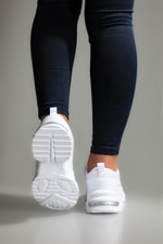 Nefes Alır Kalın Taban Bağcıklı Beyaz Gümüş Kadın Spor Ayakkabı 9670 Kadın Günlük Spor Ayakkabı Lambırlent LAMBIRLENT 9670 ZEN SPOR