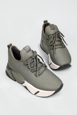 Nefes Alır Kalın Taban Bağcıklı Haki Kadın Spor Ayakkabı RSL-400 Kadın Sneaker Beınsteps Beinsteps RSL-400 22Y
