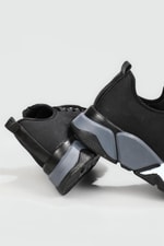 Nefes Alır Kalın Taban Bağcıklı Siyah Gri Kadın Spor Ayakkabı RSL-400 Kadın Sneaker Beınsteps Beinsteps RSL-400 22Y