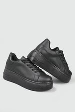 Nefes Alır Kalın Taban Bağcıklı Siyah Kadın Spor Ayakkabı Maya Kadın Sneaker Beınsteps Beinsteps Maya Ş-17 22Y