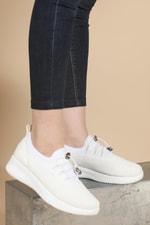 Nefes Alır Ortopedik Beyaz Kadın Ayakkabı Fanny Kadın Rahat / Confort Anatomik Beınsteps VARBA 802 Fanny Kadın Sneakers
