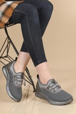 Nefes Alır Ortopedik Gri Kadın Ayakkabı Fanny Kadın Rahat / Confort Anatomik Beınsteps VARBA 802 Fanny Kadın Sneakers