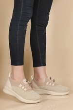 Nefes Alır Ortopedik Krem Kadın Ayakkabı Fanny Kadın Rahat / Confort Anatomik Beınsteps VARBA 802 Fanny Kadın Sneakers