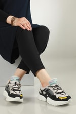 Nefes Alır Rahat Bej Siyah Unisex Spor Ayakkabı 5154 Unisex Günlük Spor Ayakkabı Conpax CONPAX 5154 UNİSEX SPOR AYAK