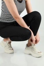 Nefes Alır Rahat Bej Vizon Kadın Spor Ayakkabı 140 Kadın Günlük Spor Ayakkabı Dark Step DARKSTEP 140 ZEN SPOR AYAK