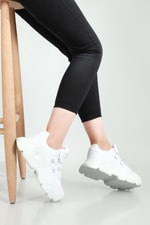 Nefes Alır Rahat Beyaz Kadın Spor Ayakkabı 142 Kadın Günlük Spor Ayakkabı Dark Step DARKSTEP 142 ZEN ANORAK SPOR