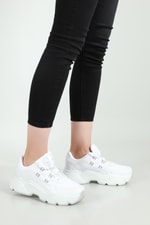 Nefes Alır Rahat Beyaz Kadın Spor Ayakkabı 142 Kadın Günlük Spor Ayakkabı Dark Step DARKSTEP 142 ZEN ANORAK SPOR