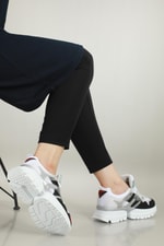 Nefes Alır Rahat Beyaz Siyah Unisex Spor Ayakkabı 5154 Unisex Günlük Spor Ayakkabı Conpax CONPAX 5154 UNİSEX SPOR AYAK