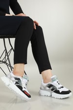 Nefes Alır Rahat Beyaz Siyah Unisex Spor Ayakkabı 5154 Unisex Günlük Spor Ayakkabı Conpax CONPAX 5154 UNİSEX SPOR AYAK
