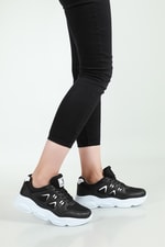 Nefes Alır Rahat Siyah Beyaz Kadın Spor Ayakkabı 144 Kadın Günlük Spor Ayakkabı Dark Step 