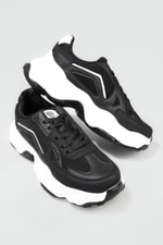 Nefes Alır Rahat Siyah Beyaz Kadın Spor Ayakkabı 141 Kadın Günlük Spor Ayakkabı Dark Step DARKSTEP 141 ZEN ANORAK SPOR