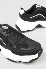 Nefes Alır Rahat Siyah Beyaz Kadın Spor Ayakkabı 141 Kadın Günlük Spor Ayakkabı Dark Step DARKSTEP 141 ZEN ANORAK SPOR