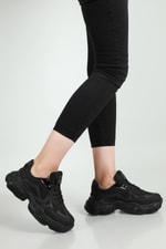 Nefes Alır Rahat Siyah Kadın Spor Ayakkabı 141 Kadın Günlük Spor Ayakkabı Dark Step DARKSTEP 141 ZEN ANORAK SPOR