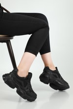 Nefes Alır Rahat Siyah Kadın Spor Ayakkabı 141 Kadın Günlük Spor Ayakkabı Dark Step DARKSTEP 141 ZEN ANORAK SPOR
