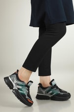 Nefes Alır Rahat Siyah Yeşil Unisex Spor Ayakkabı 5154 Unisex Günlük Spor Ayakkabı Conpax CONPAX 5154 UNİSEX SPOR AYAK