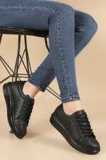 Ortopedik Siyah Siyah Kadın Spor Ayakkabı HELİX Kadın Sneaker Beınsteps BEİNSTEPS Ş-04 HELİX