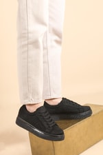 Ortopedik Siyah Süet Kadın Spor Ayakkabı CROSS Kadın Sneaker Beınsteps BEİNSTEPS Ş-03 CROSS