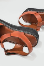 Ortopedik Taban Rahat Cırtlı Taba Kadın Sandalet MM-E015 Kadın Düz Sandalet Cıtyzen Cityzen MM-E015 Sandalet 22Y
