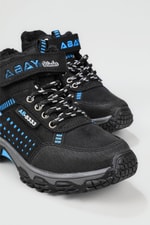 Outdoor Rahat Bağcıklı Cırtlı Siyah Turkuaz Çocuk Bot 5333 Çocuk bot & Çizme Beınsteps ABAY AB-5333 FLT 22K