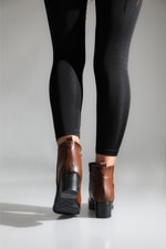 Rahat Bağcıklı Fermuarlı Taba Kadın Bot CLASSY Kadın Günlük Conford Bot Carla Bella My Bella Classy K-815 22K