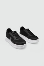 Rahat Bağcıklı Sneaker Siyah Beyaz Kadın Spor Ayakkabı CONPAX 5959 Kadın Günlük Ayakkabı Conpax CONPAX 25Y 5959