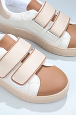 Rahat Cırtlı Kaymaz Taban Bej Kahve Kadın Spor Ayakkabı LOWCAROLİNE Kadın Sneaker Beınsteps Beinsteps Low Caroline 22K
