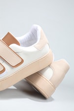 Rahat Cırtlı Kaymaz Taban Bej Kahve Kadın Spor Ayakkabı LOWCAROLİNE Kadın Sneaker Beınsteps Beinsteps Low Caroline 22K