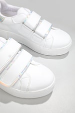 Rahat Cırtlı Kaymaz Taban Beyaz Gümüş Kadın Spor Ayakkabı LOWCAROLİNE Kadın Sneaker Beınsteps Beinsteps Low Caroline 22K