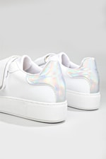 Rahat Cırtlı Kaymaz Taban Beyaz Gümüş Kadın Spor Ayakkabı LOWCAROLİNE Kadın Sneaker Beınsteps Beinsteps Low Caroline 22K