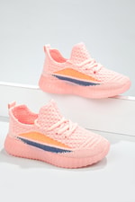 Rahat Cırtlı Pembe Çocuk Spor Ayakkabı YEZZY Çocuk Günlük Spor Ayakkabı Cool COOL Yezzy Triko 22y