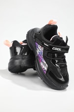 Rahat Cırtlı Siyah Çocuk Spor Ayakkabı GUANZO Çocuk Günlük Spor Ayakkabı Cool COOL Paris 22Y