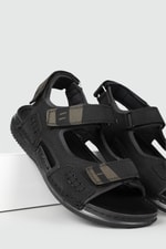 Rahat Cırtlı Siyah Unisex Sandalet 171241 Unisex Sandalet Seray CV 171241 UNİSEX SANDALET