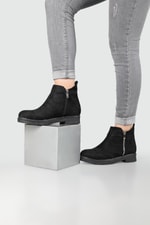 Rahat Comfort Siyah Süet Kadın Bot B-K805 Kadın Günlük Conford Bot Carla Bella My Bella B-K805 22K