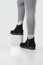 Rahat Comfort Siyah Süet Kadın Bot B-K805 Kadın Günlük Conford Bot Carla Bella My Bella B-K805 22K