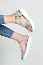 Rahat Günlük Zımbalı Mint Yeşil Kadın Sandalet S-22185 Kadın Düz Sandalet Carla Bella Cb S-22185 Sandalet 22y
