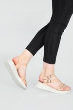 Rahat Günlük Zımbalı Nut Kadın Sandalet S-22185 Kadın Düz Sandalet Carla Bella Cb S-22185 Sandalet 22y