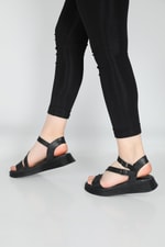 Rahat Günlük Zımbalı Siyah Kadın Sandalet S-22185 Kadın Düz Sandalet Carla Bella Cb S-22185 Sandalet 22y